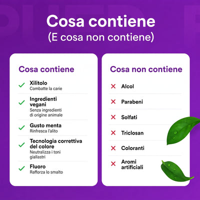 Collutorio sbiancante viola