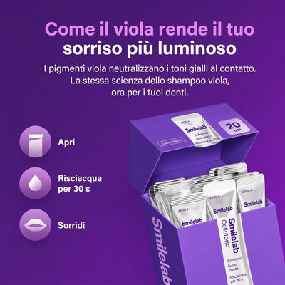 Collutorio sbiancante viola