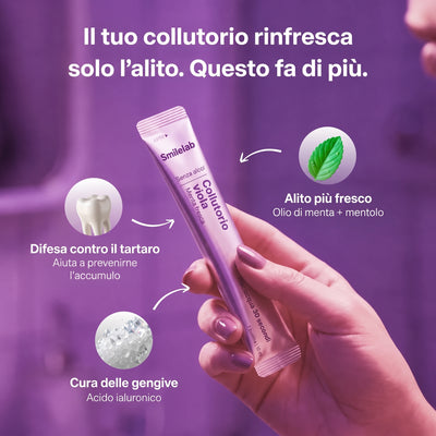 Collutorio sbiancante viola